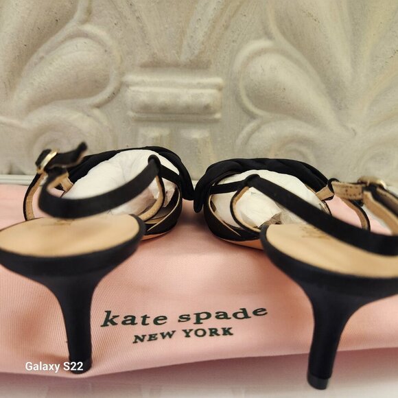 Kate Spade "Marseille" Satin Lux Black Kitten heels. NIB. Size: various - Picture 7 of 14